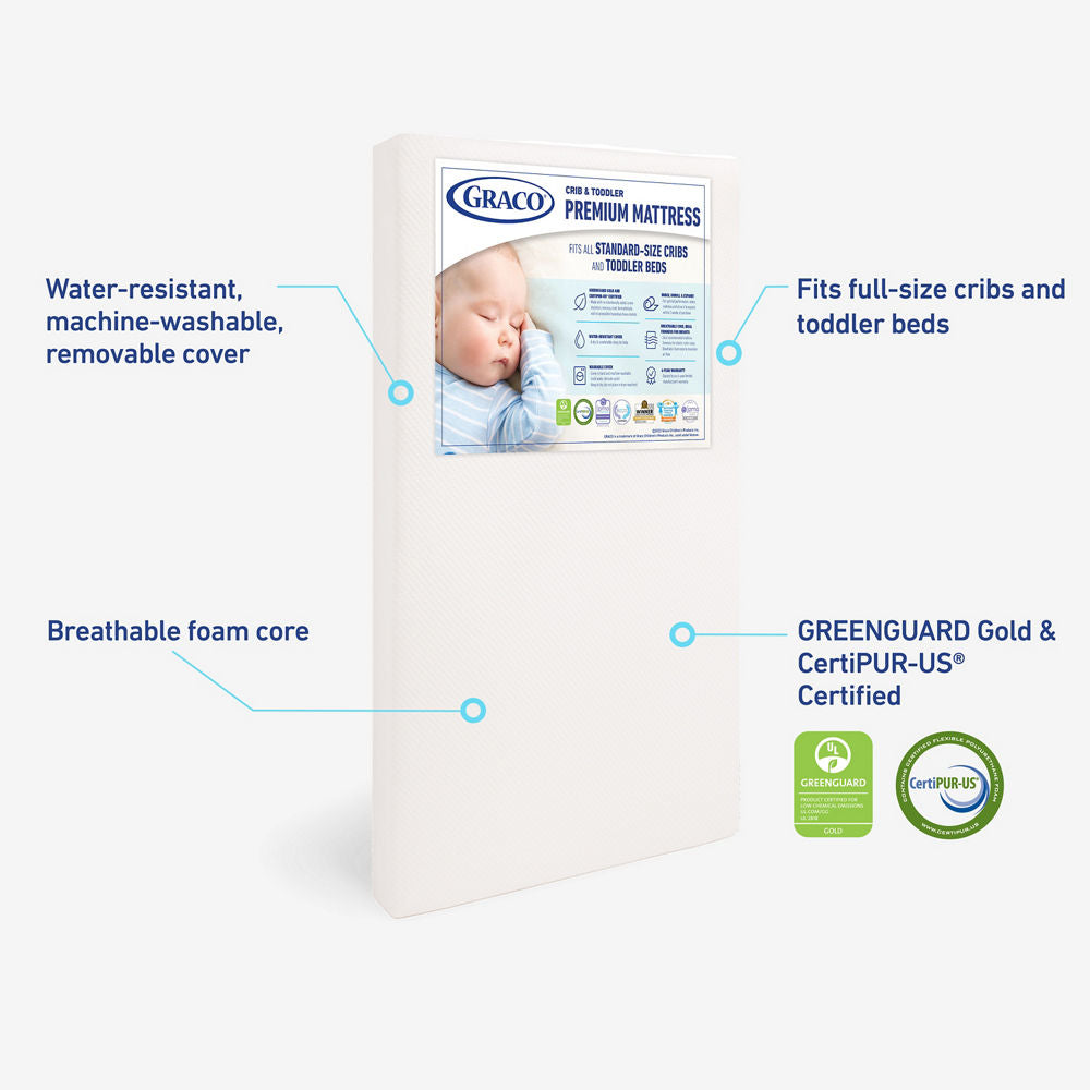 Premium Foam Crib and Toddler Mattress