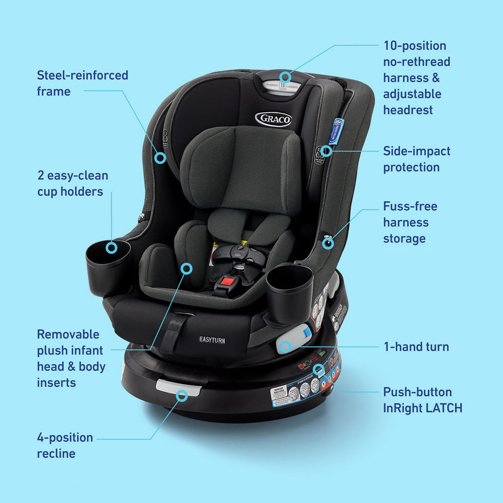EasyTurn™ 360 2-in-1 Rotating Convertible Car Seat