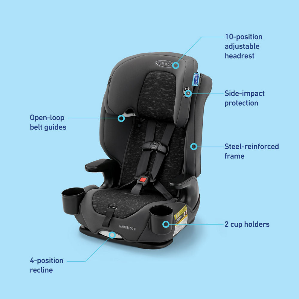 Nautilus® 2.0 3-in-1 Harness Booster Car Seat